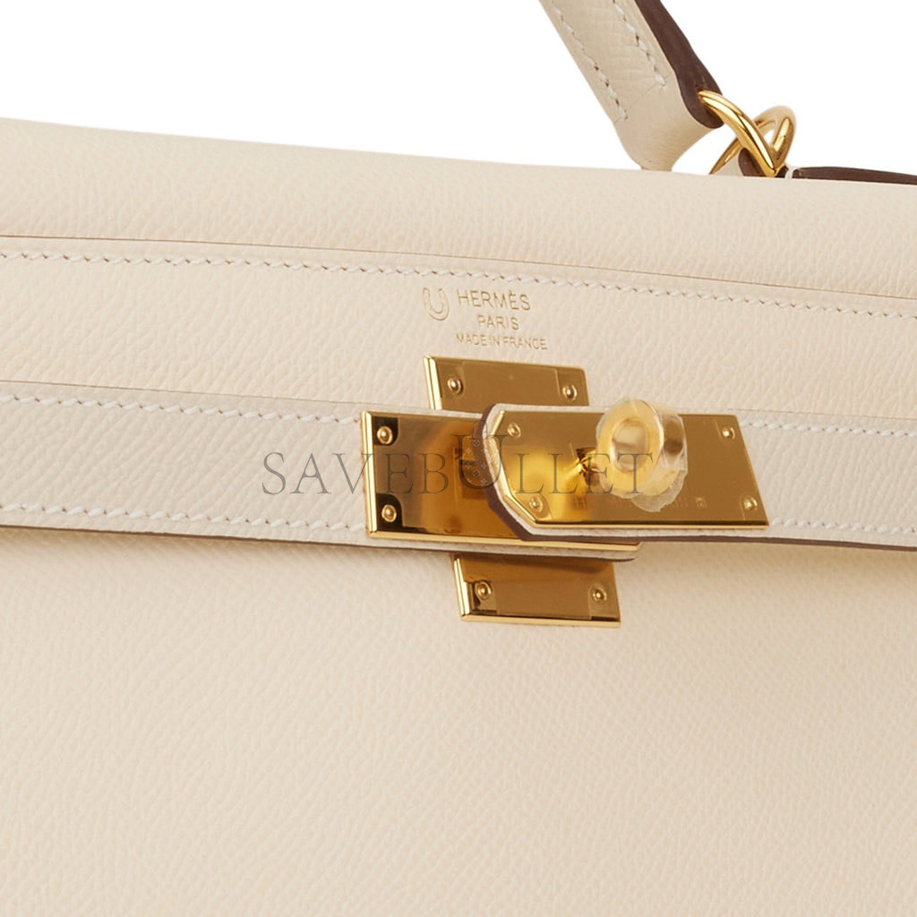 H**mes special order (hss) kelly sellier 28 nata and craie epsom gold hardware (28*22*10cm)