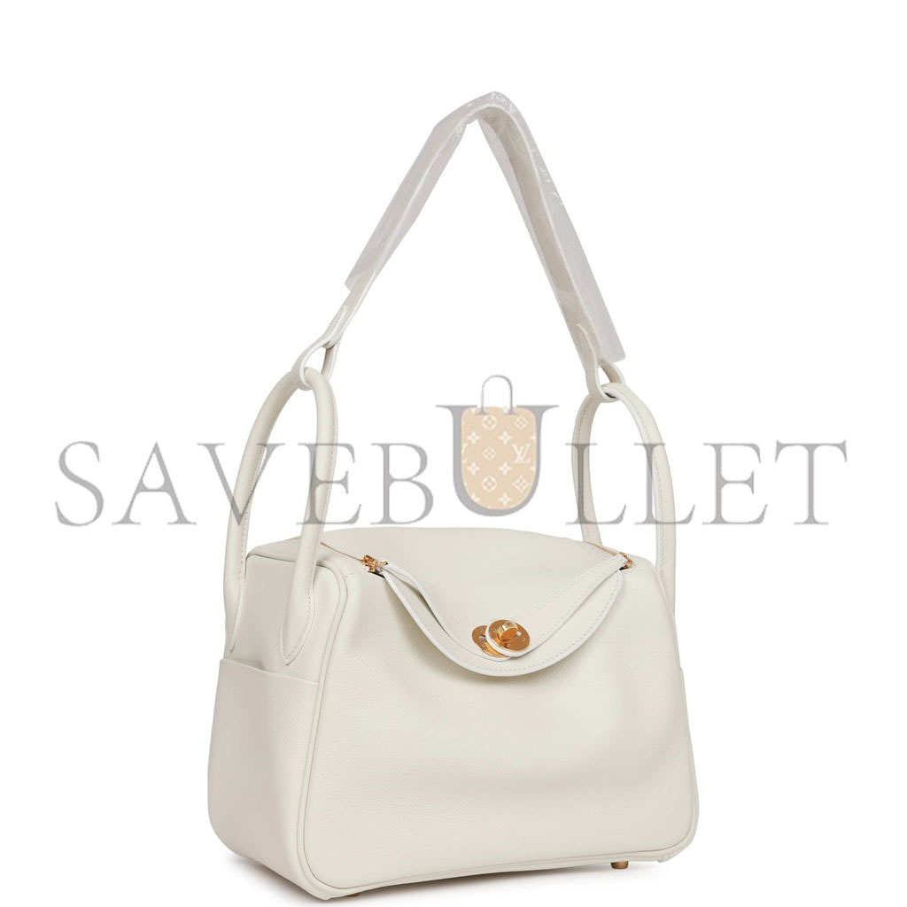 H**mes lindy 26 white evercolor gold hardware (26*18*12cm)