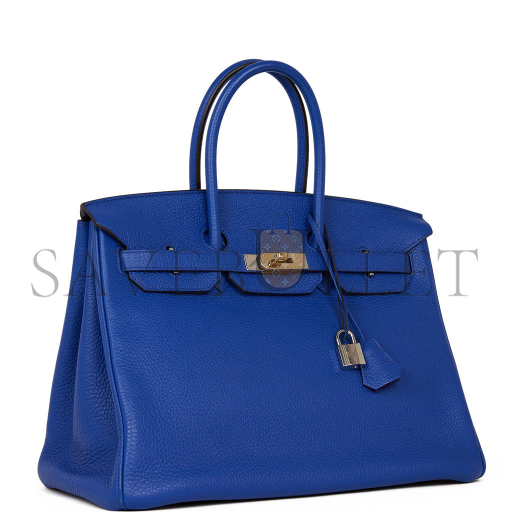 H**mes birkin 35 bleu electric togo palladium hardware (35cm)