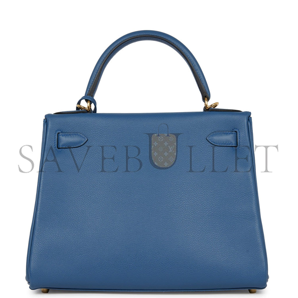 H**mes kelly retourne 28 bleu agate evercolor gold hardware (28*22*10cm)