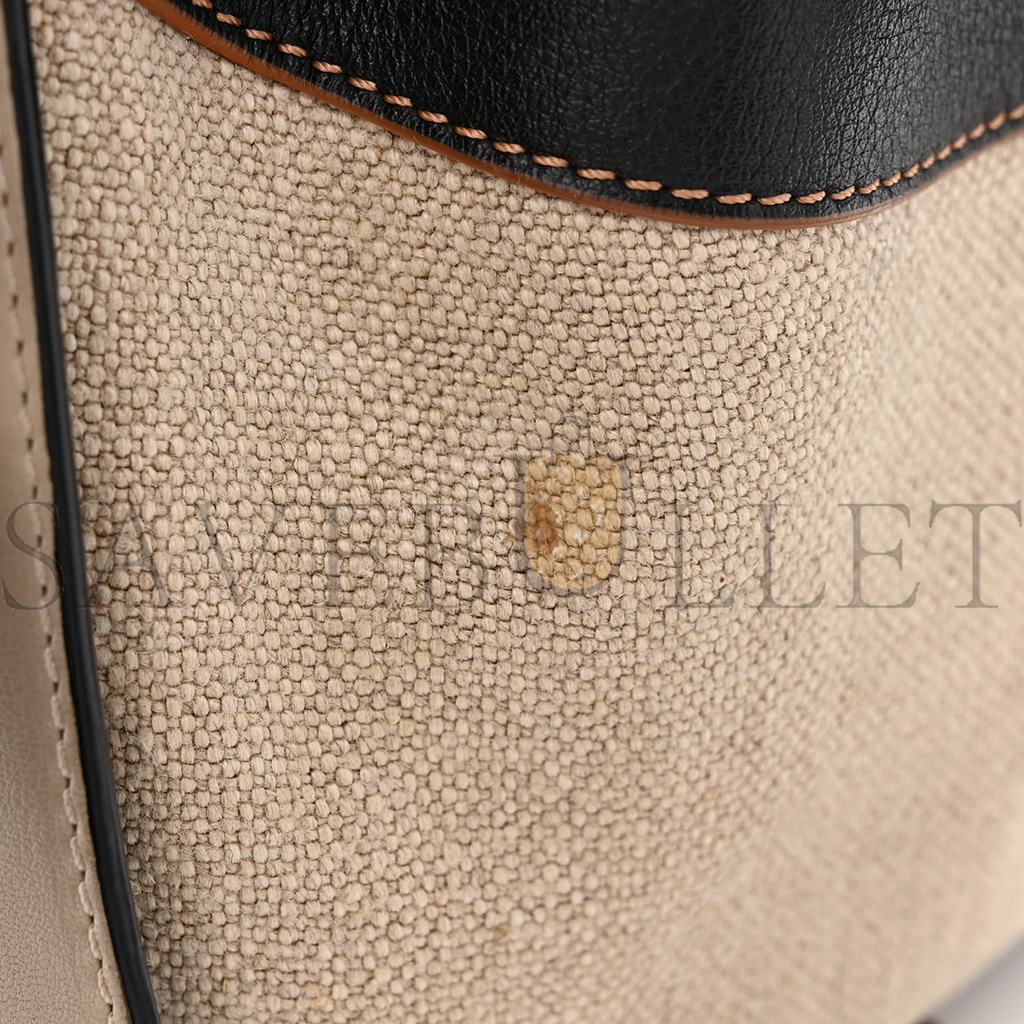 l*ew* calfskin canvas mini hammock shoulder bag mink black (20*16*10cm)