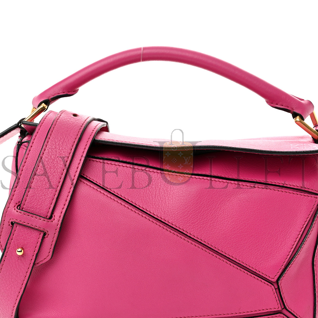 l*ew* calfskin small puzzle bag fuchsia (24*16.5*10.5cm)