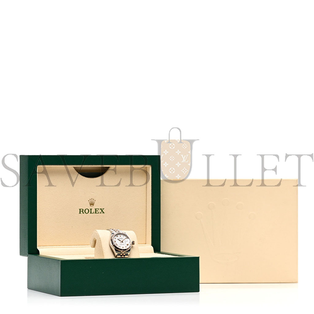 R*l*x stainless steel 18k everose gold 28mm oyster perpetual datejust watch white roman 279171