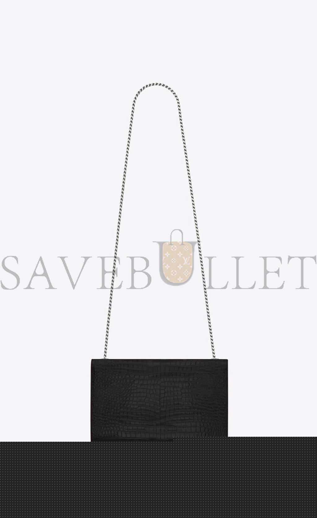 Y*L kate medium chain bag with tassel in embossed crocodile shiny leather 354119dnd0n1000 (24*14.5*5.5cm)