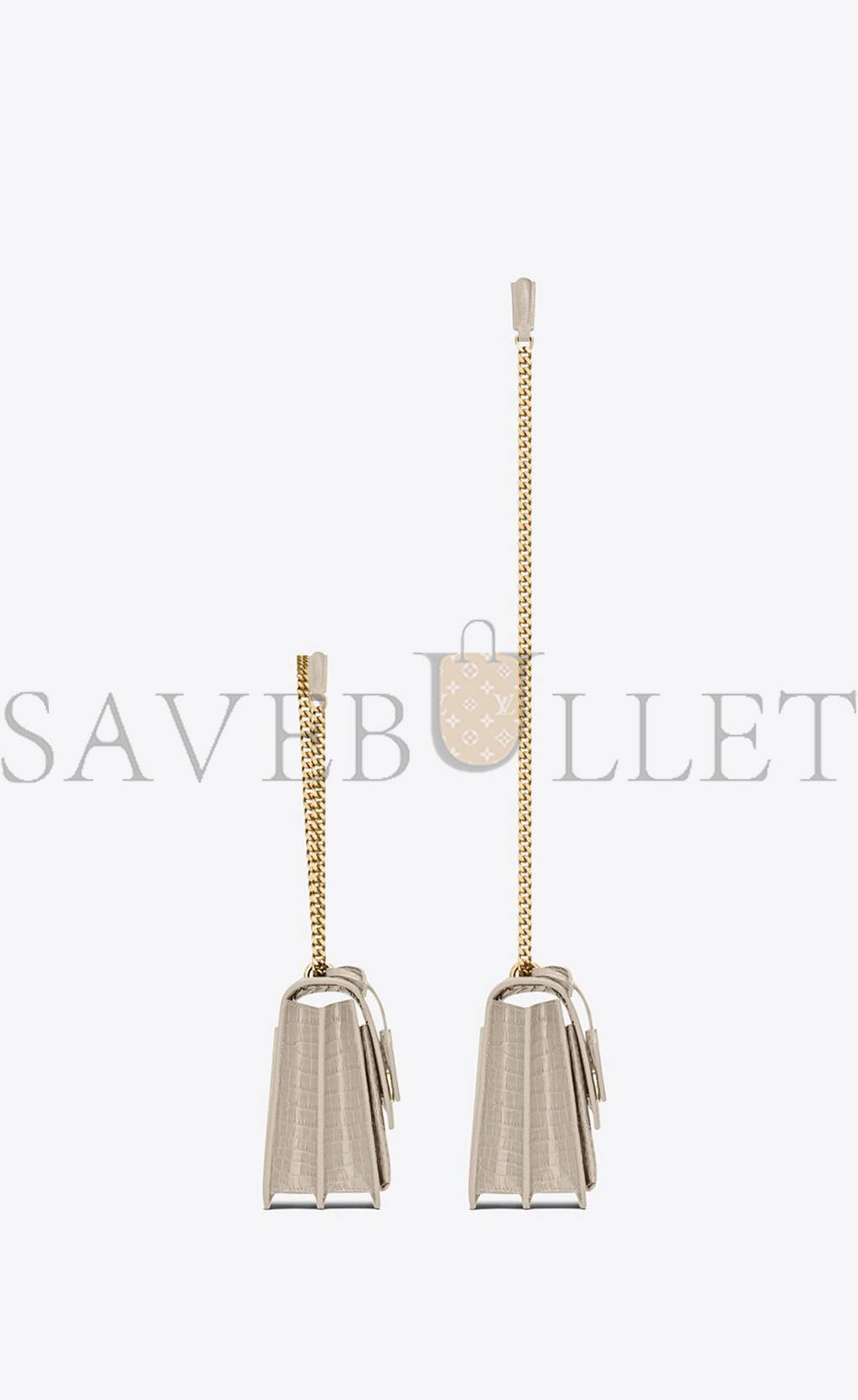 Y*L sunset medium chain bag in crocodile-embossed shiny leather 442906dnd0j9207 (22*16*6.5cm)