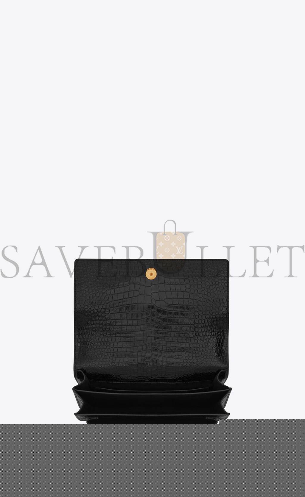 Y*L sunset large chain bag in crocodile-embossed shiny leather 498779dnd0j1000 (27*18*8cm)
