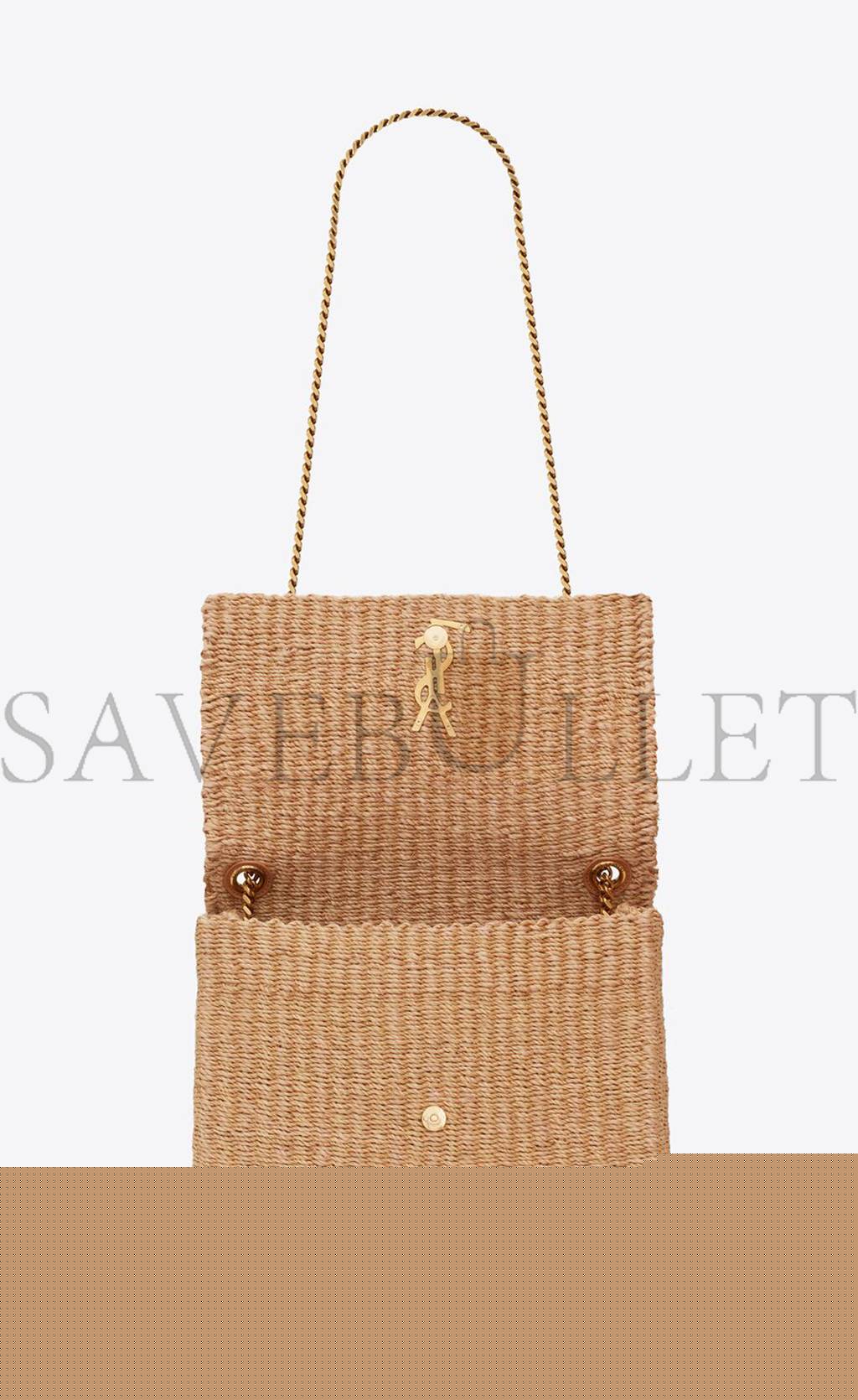 y*l kate medium S*pple chain bag in raffia 580065fabk39551 (28.5*20*6cm)