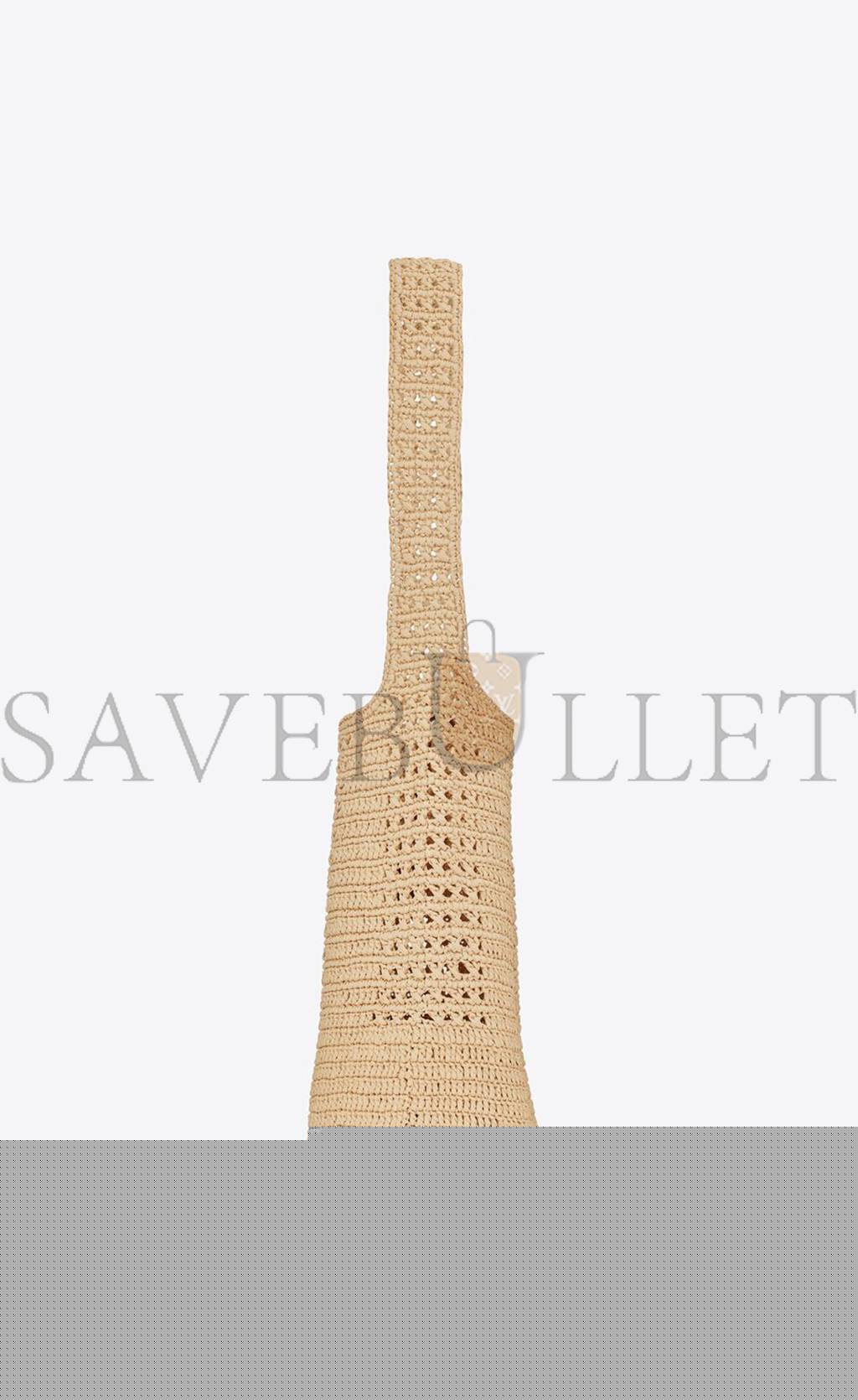 Y*L hobo raffia bag in crochet and smooth leather 690941gaaar2080 (37*30*14cm)