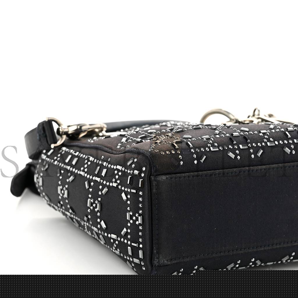 D*or satin crystal cannage mini lady D*or navy (17*14*7.6cm)