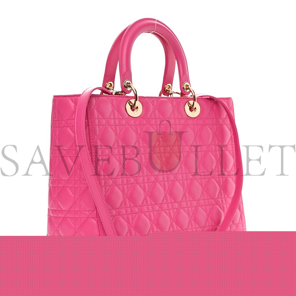 D*or lambskin cannage large lady D*or fuchsia (32*25*8.9cm)