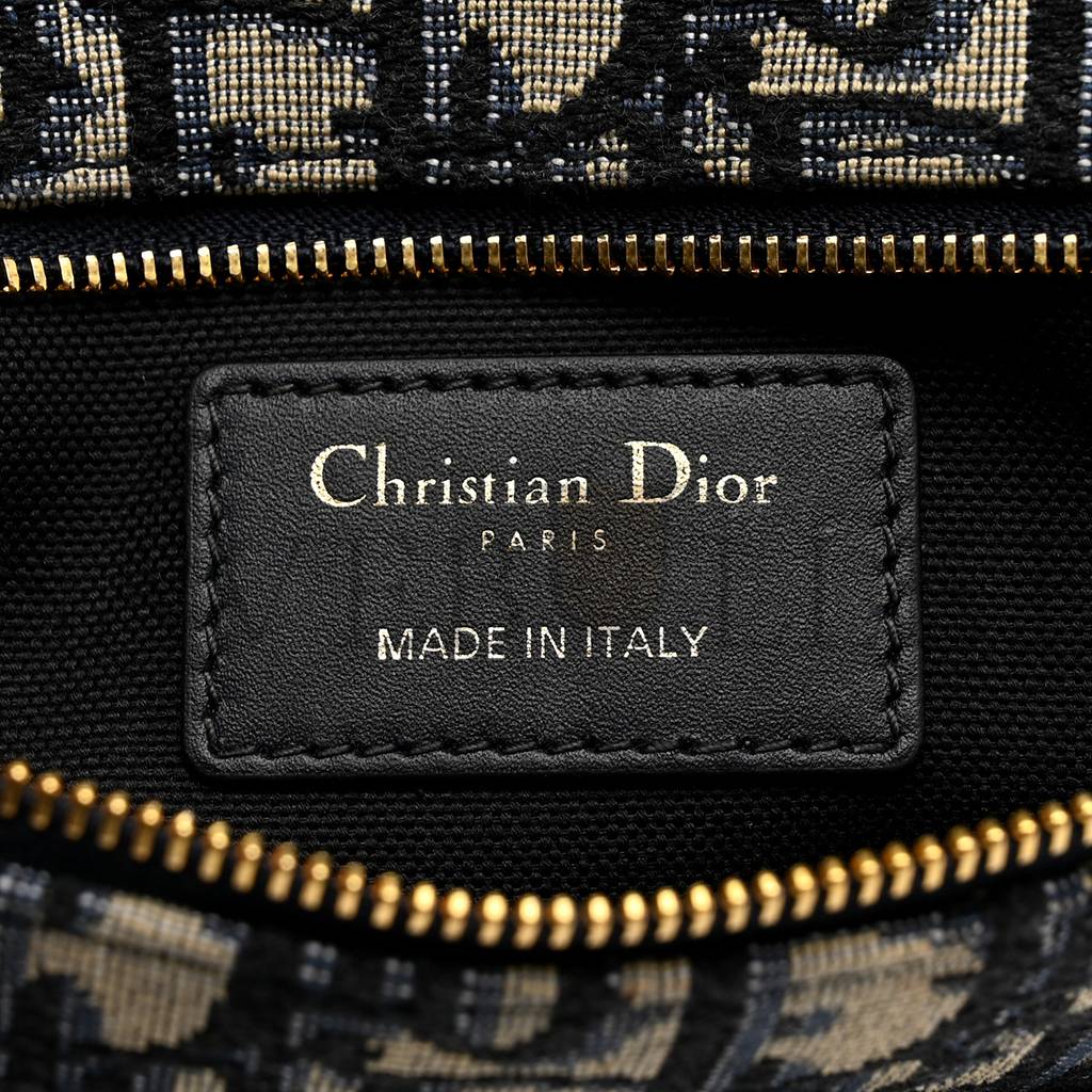 D*or oblique medium D*ordouble chain bag blue (28*17*1.9cm)