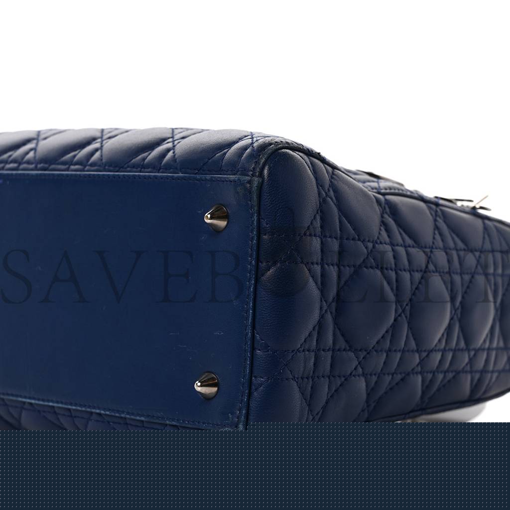 D*or lambskin cannage medium lady D*or navy (24*20*11.4cm)
