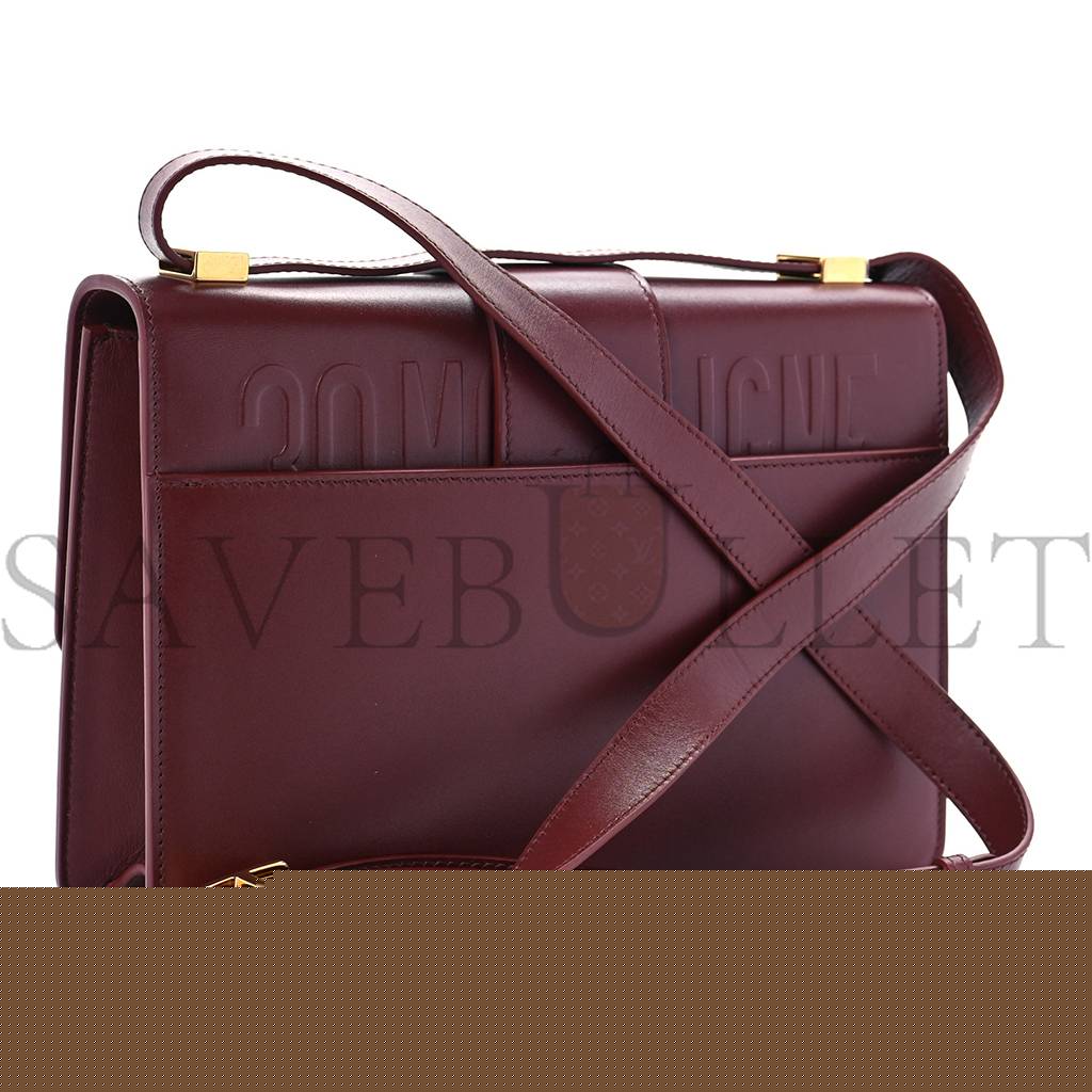 D*or smooth calfskin 30 montaigne flap bag burgundy (24*17*5.1cm)