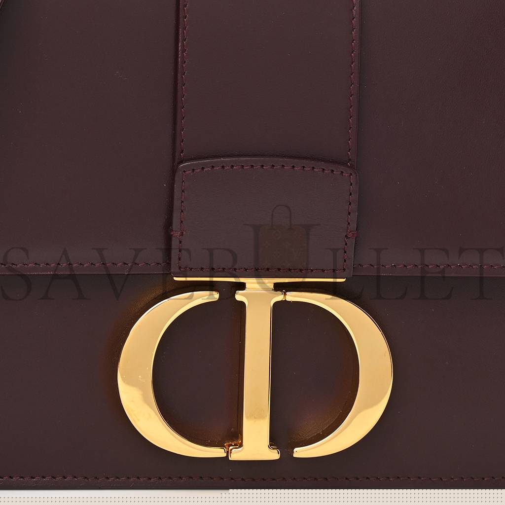 D*or smooth calfskin 30 montaigne flap bag burgundy (23*17*5.1cm)