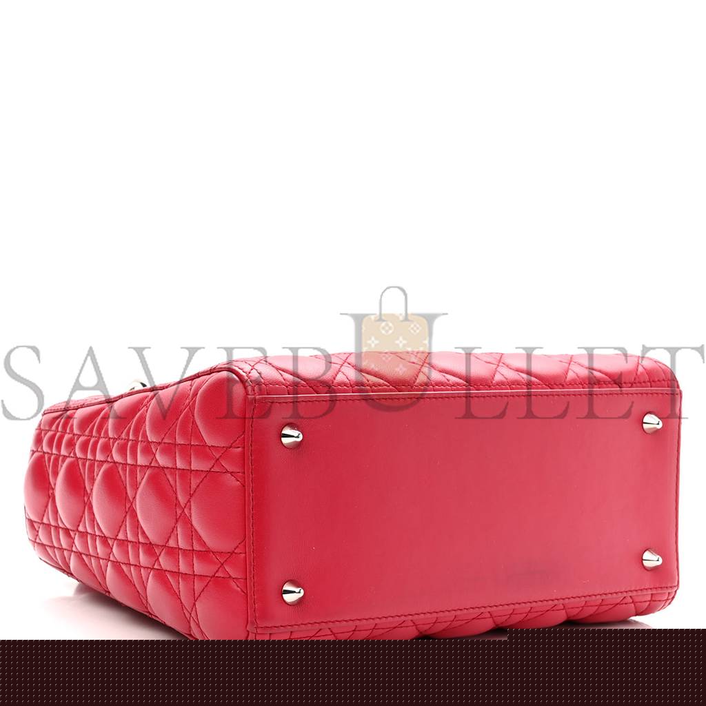 D*or lambskin cannage medium lady D*or red (23*20*12.1cm)