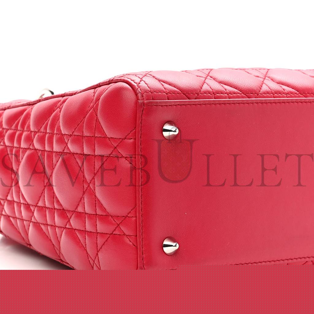 D*or lambskin cannage medium lady D*or red (23*20*12.1cm)