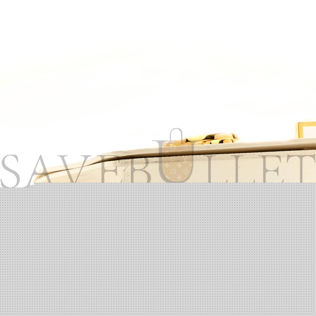 D*or patent micro-cannage 30 montaigne chain flap bag white (25*15*8.3cm)