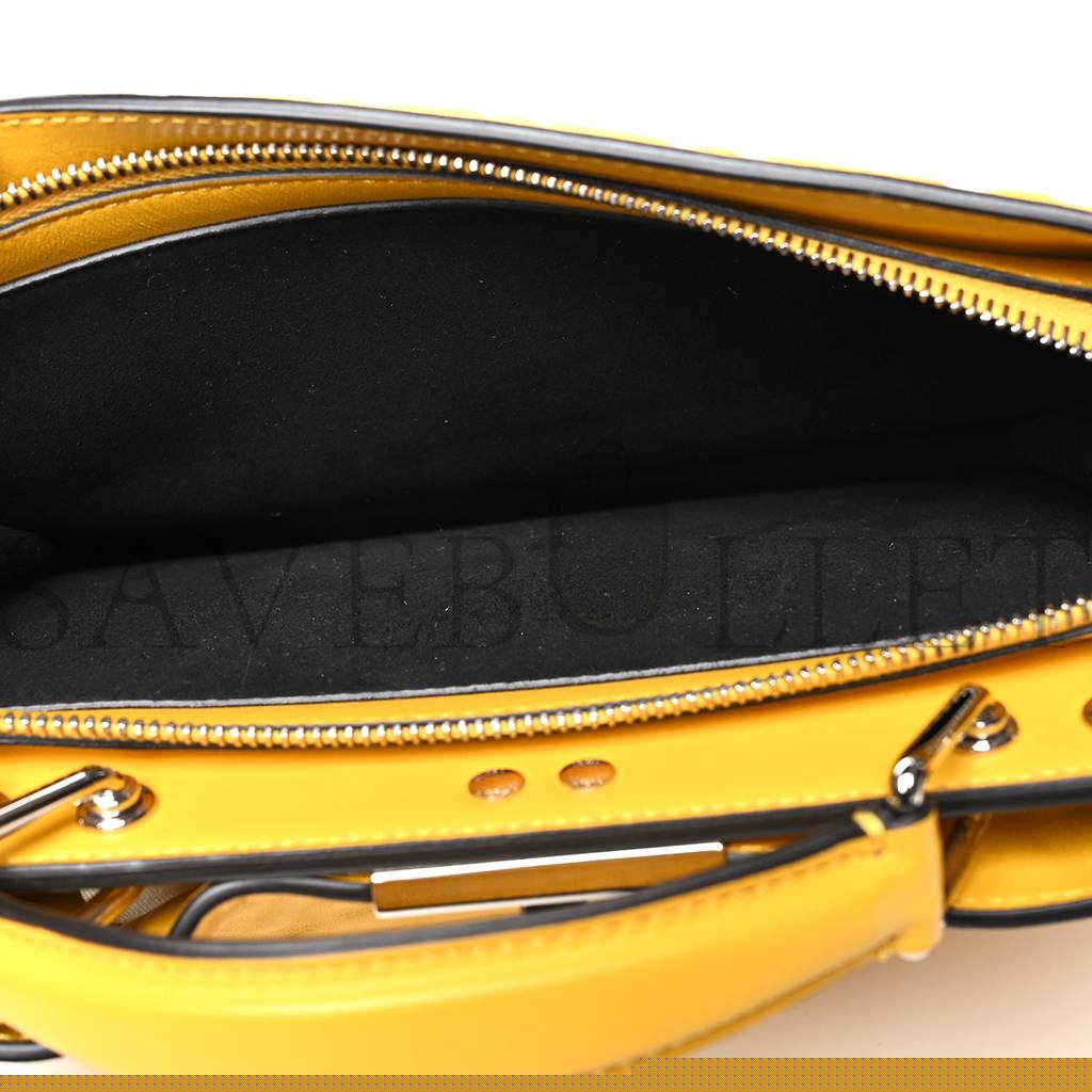 F**di x sarah coleman nappa ff fish eye embossed mini peekaboo i see u satchel mimosa (25*20*10cm)