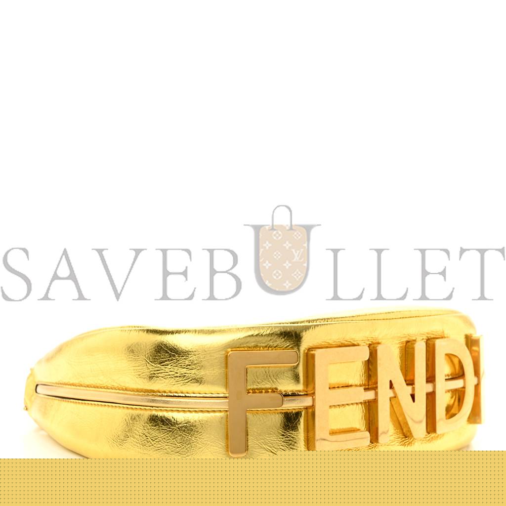 F**di laminated craquele lambskin small F**digraphy hobo gold (27*23*10cm)