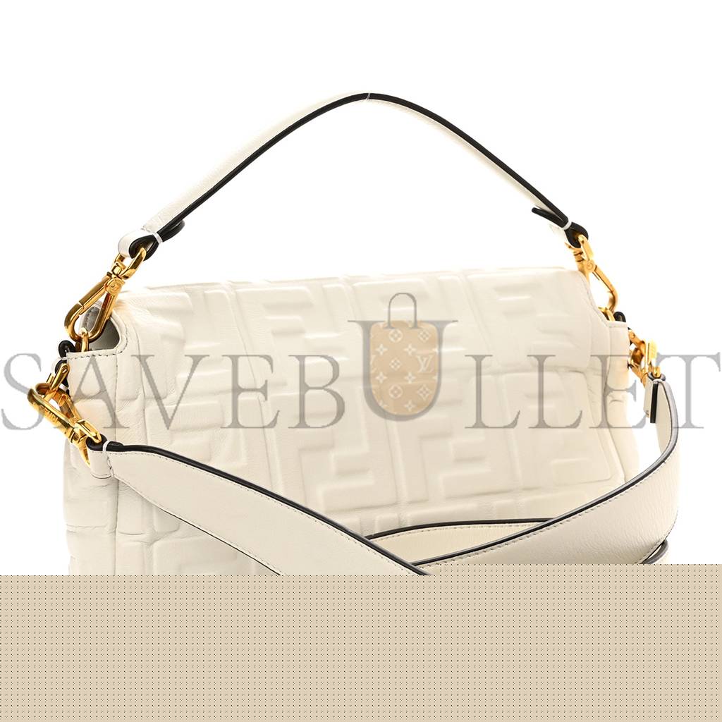 F**di nappa ff 1974 embossed baguette white (25*20*8cm)