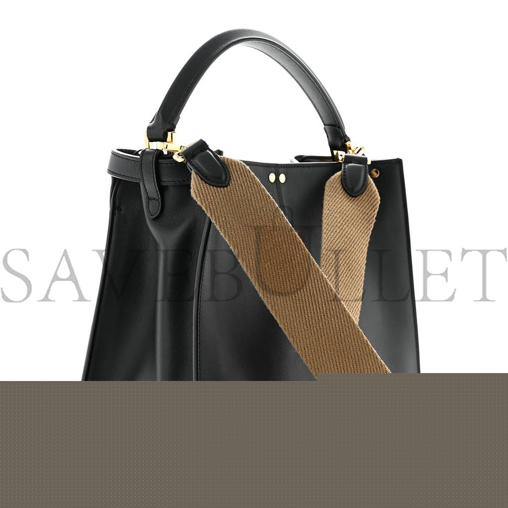 F**di vitello seta glazed fabric ff 1974 medium peekaboo x-lite black (29*25*14cm)