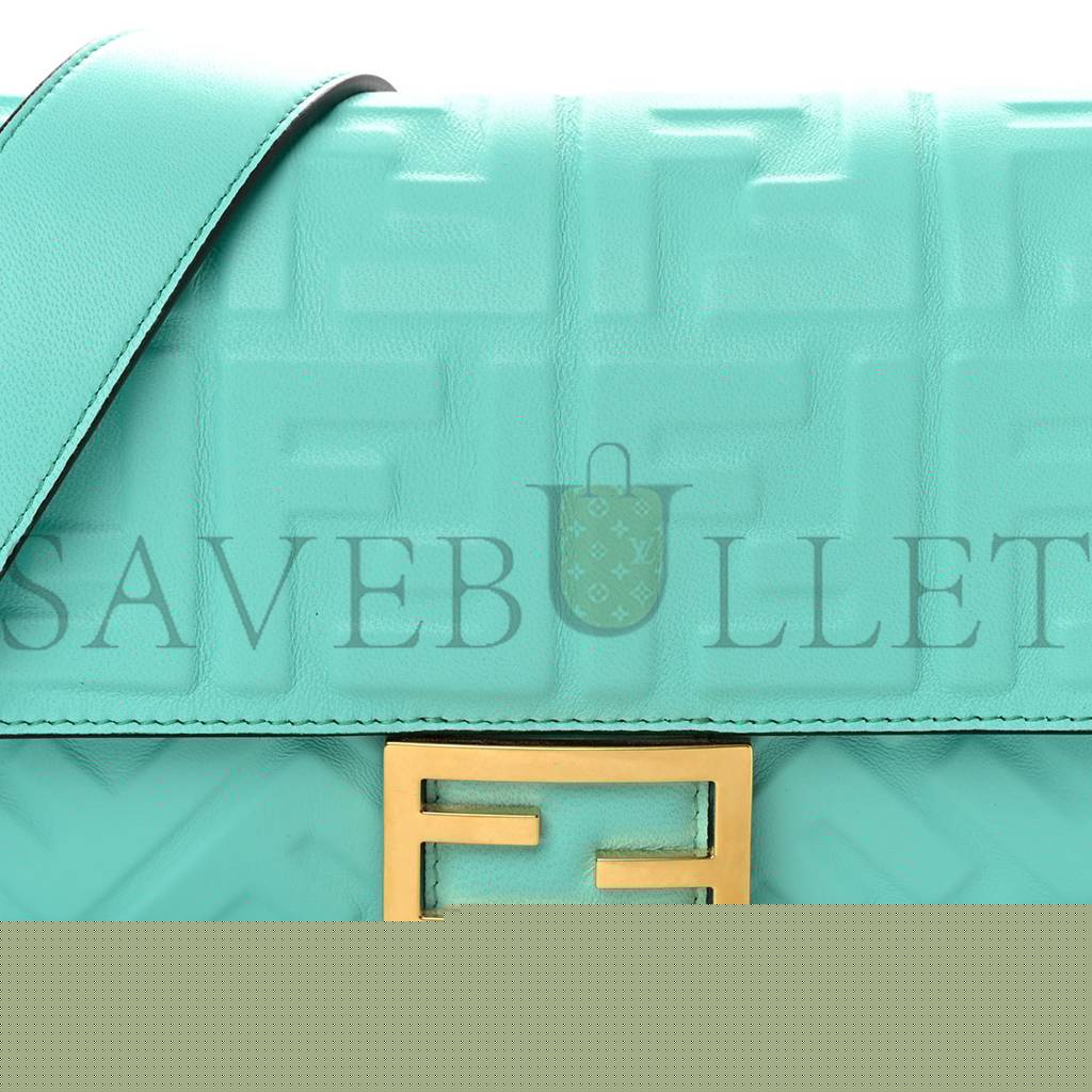 F**di nappa ff 1974 embossed baguette spring turquoise (27*15*5cm)
