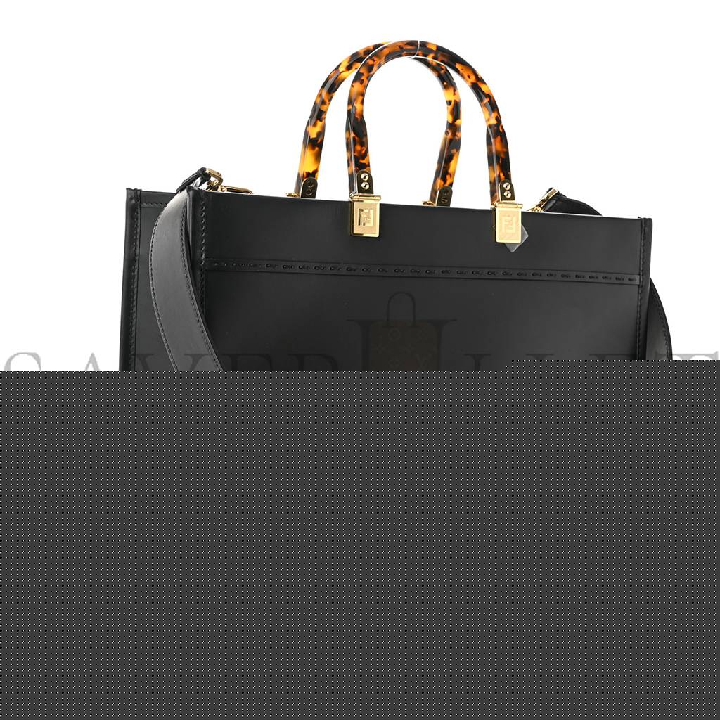 F**di vitello king plexiglass medium F**di sunshine shopper tote black (14*12*6cm)