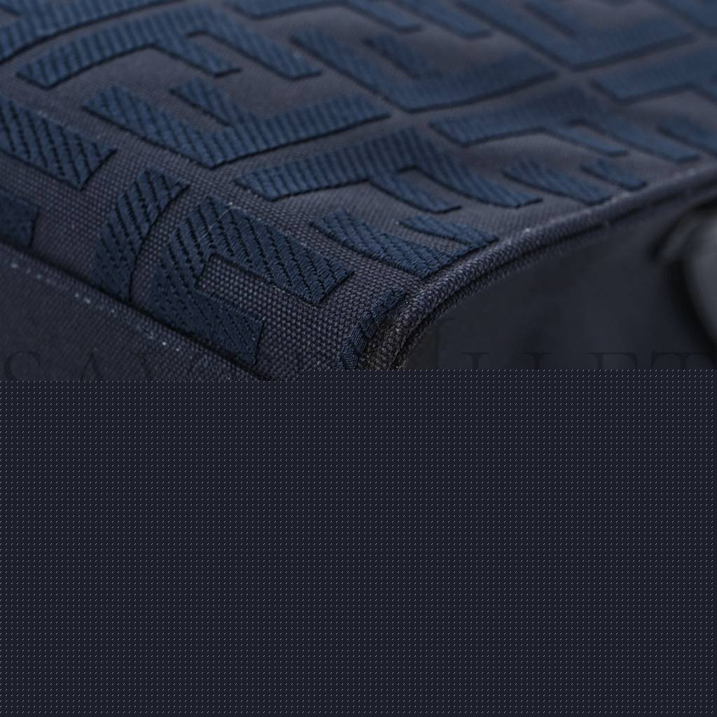 F**di canvas vitello king ff embroidered medium peekaboo x-tote blue (41*29*15cm)