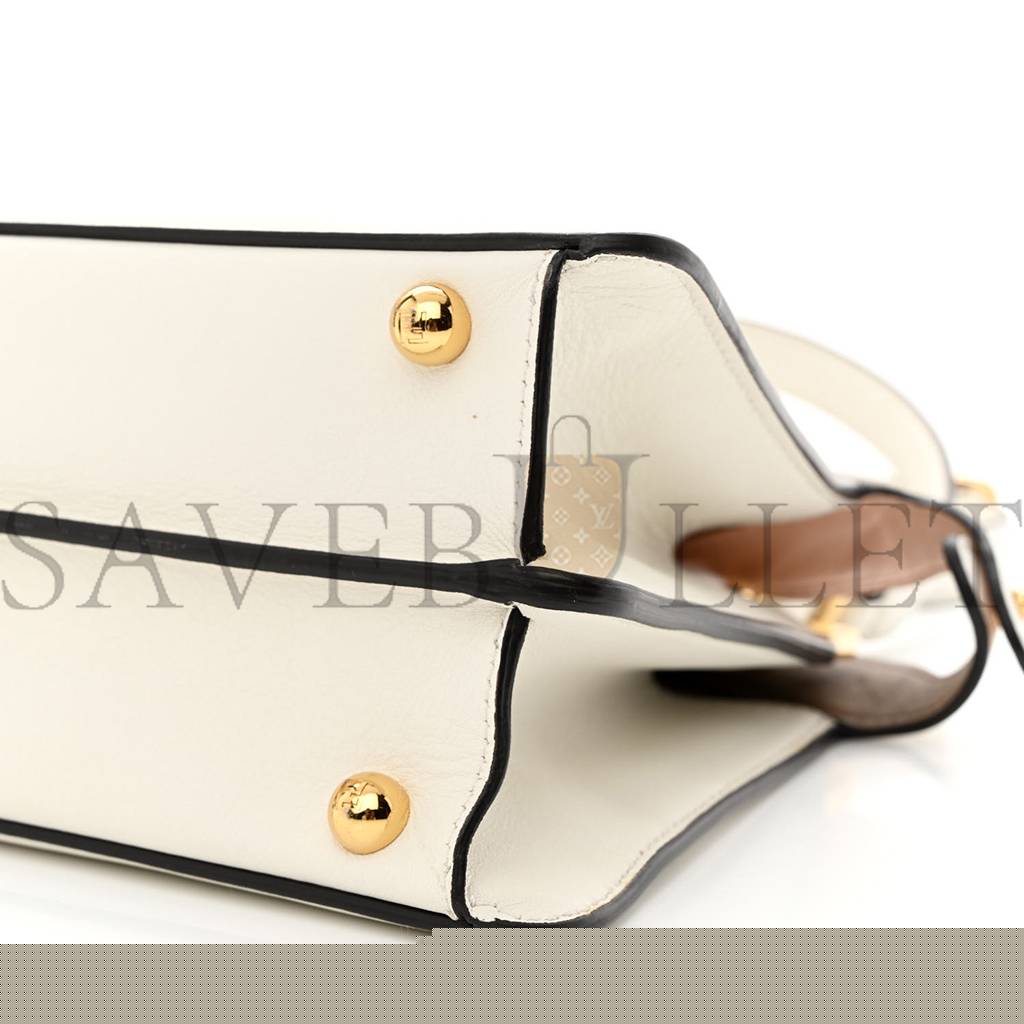 F**di shiny nappa petite peekaboo i see u satchel white (27*21*10cm)