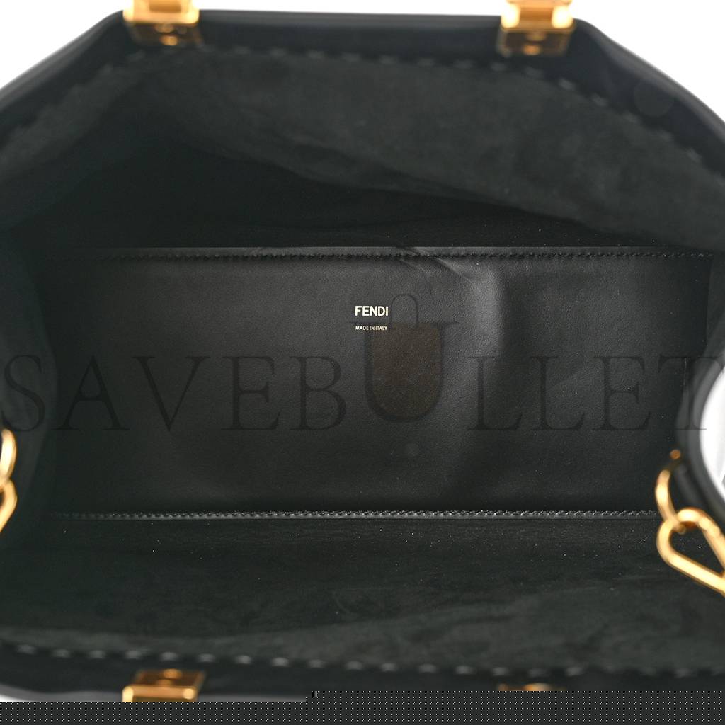 F**di vitello king plexiglass medium F**di sunshine shopper tote black (36*30*15cm)