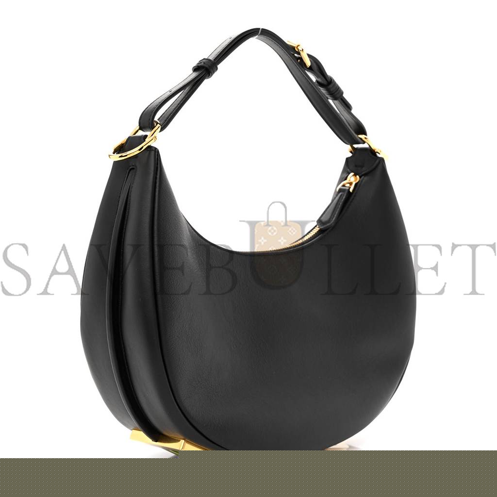 F**di vitello grace matte small F**digraphy hobo bag black (28*23*10cm)