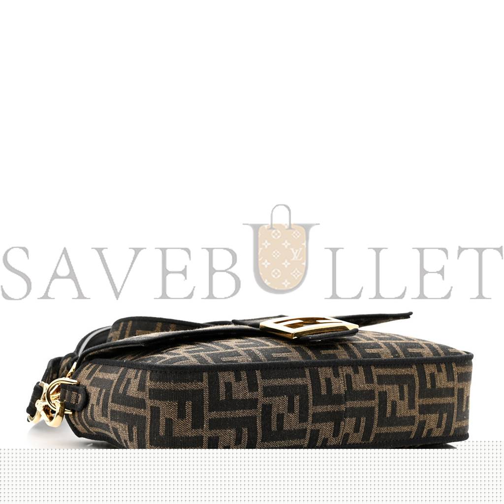 F**di fabric jacquard ff 1974 medium baguette tobacco moro black (27*14*6cm)