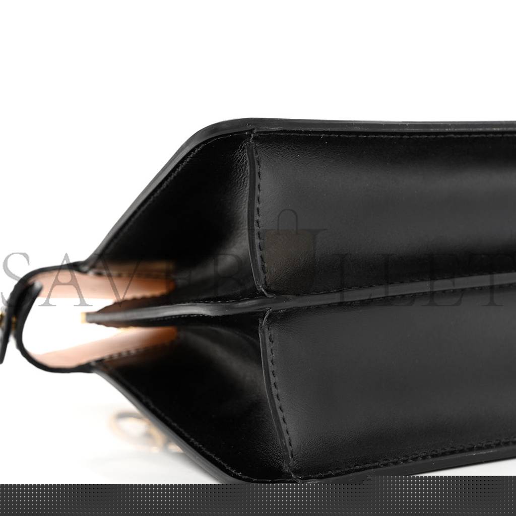 F**di vitello king luxor shiny nappa medium peekaboo i see u east west satchel black light rose (29*18*11cm)